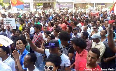 Eritrean Refugees Demonstrate In Tel Aviv